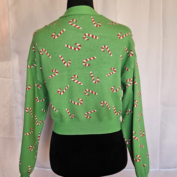 Green Candy Cane Sweater - Picture 3 of 4
